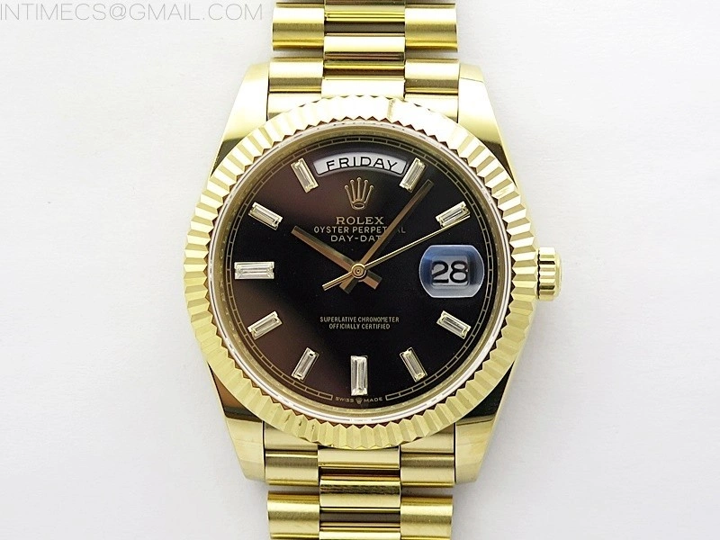Day Date 40mm 228238 Gain Weight YG tungsten APSF 1:1 Best Edition Black Dial T Crystals Markers on YG President Bracelet A2836