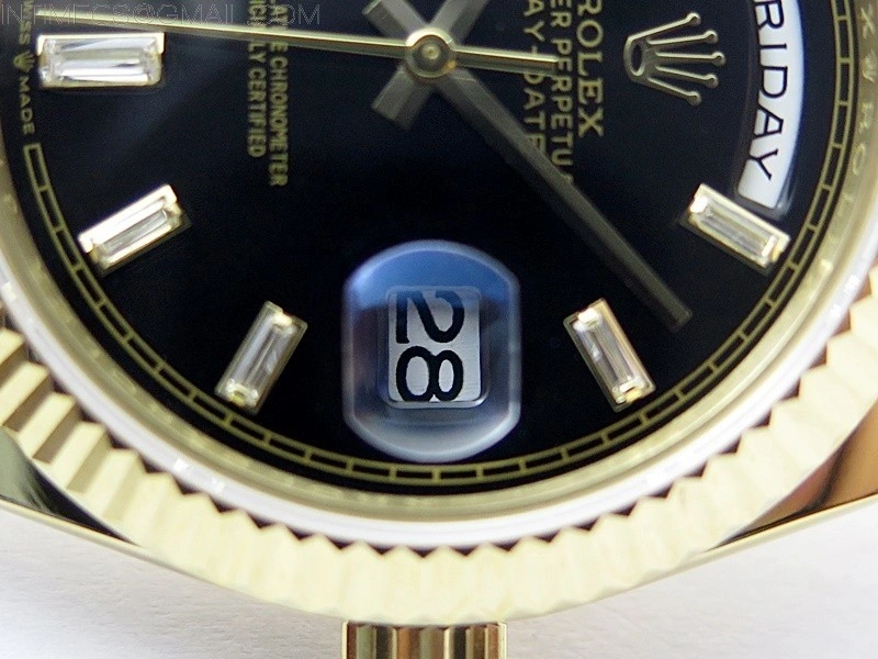 Day Date 40mm 228238 Gain Weight YG tungsten APSF 1:1 Best Edition Black Dial T Crystals Markers on YG President Bracelet A2836