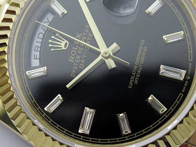 Day Date 40mm 228238 Gain Weight YG tungsten APSF 1:1 Best Edition Black Dial T Crystals Markers on YG President Bracelet A2836