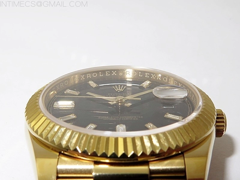 Day Date 40mm 228238 Gain Weight YG tungsten APSF 1:1 Best Edition Black Dial T Crystals Markers on YG President Bracelet A2836