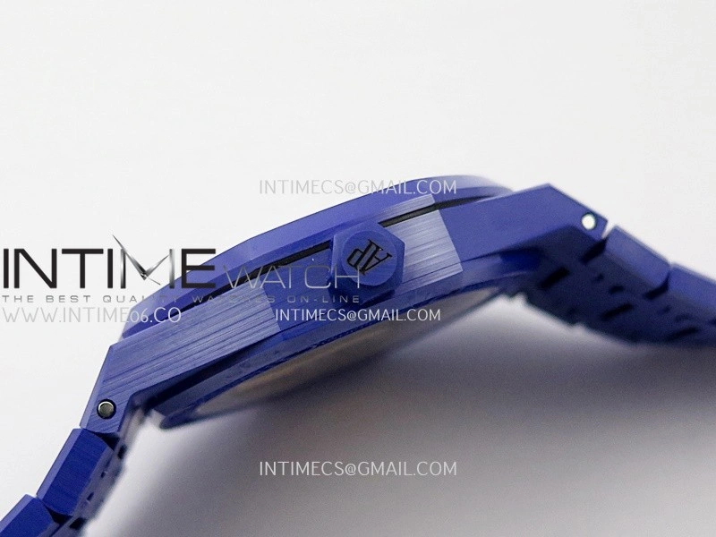 Royal Oak 15500 Blue Ceramic APSF 1:1 Best Edition Blue Starry Dial On Blue Ceramic Bracelet SA4302 Super Clone