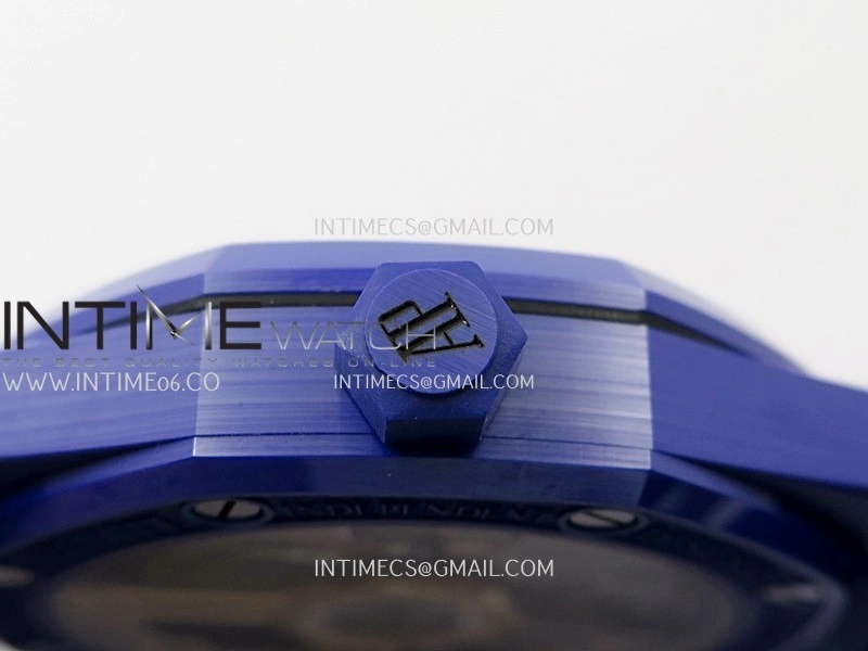 Royal Oak 15500 Blue Ceramic APSF 1:1 Best Edition Blue Starry Dial On Blue Ceramic Bracelet SA4302 Super Clone