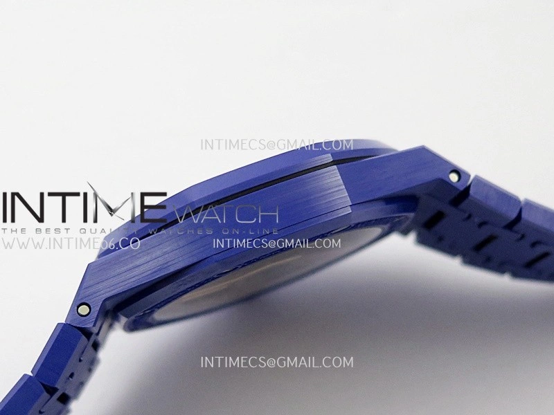Royal Oak 15500 Blue Ceramic APSF 1:1 Best Edition Blue Starry Dial On Blue Ceramic Bracelet SA4302 Super Clone