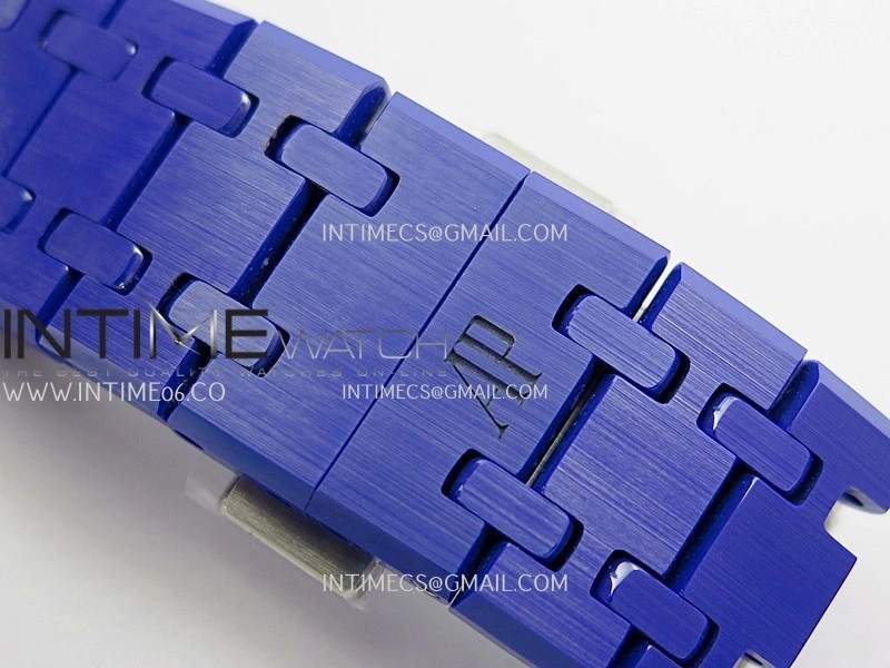 Royal Oak 15500 Blue Ceramic APSF 1:1 Best Edition Blue Starry Dial On Blue Ceramic Bracelet SA4302 Super Clone