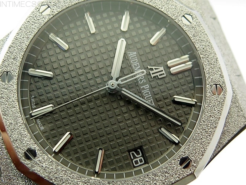 Royal Oak 41mm 15500 Frosted SS APSF 1:1 Best Edition Gray Textured Dial on Frosted SS Bracelet SA4302 Super Clone