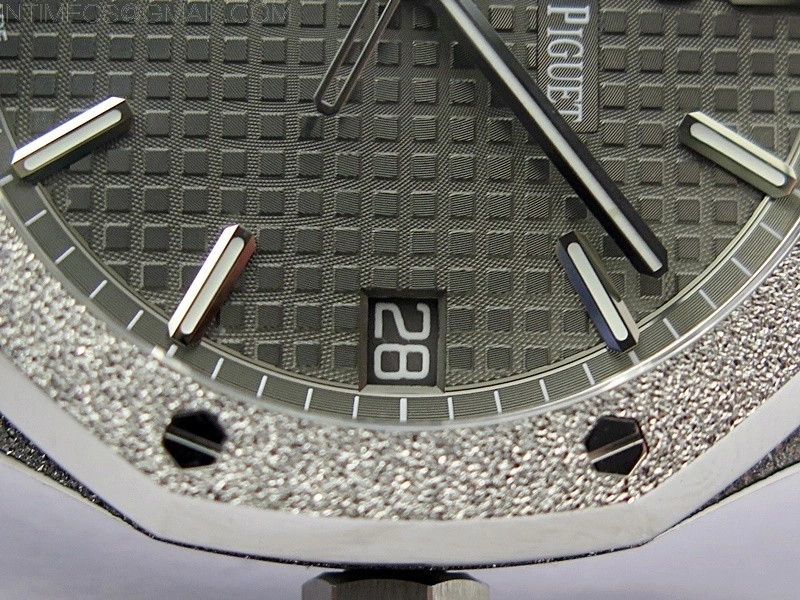 Royal Oak 41mm 15500 Frosted SS APSF 1:1 Best Edition Gray Textured Dial on Frosted SS Bracelet SA4302 Super Clone