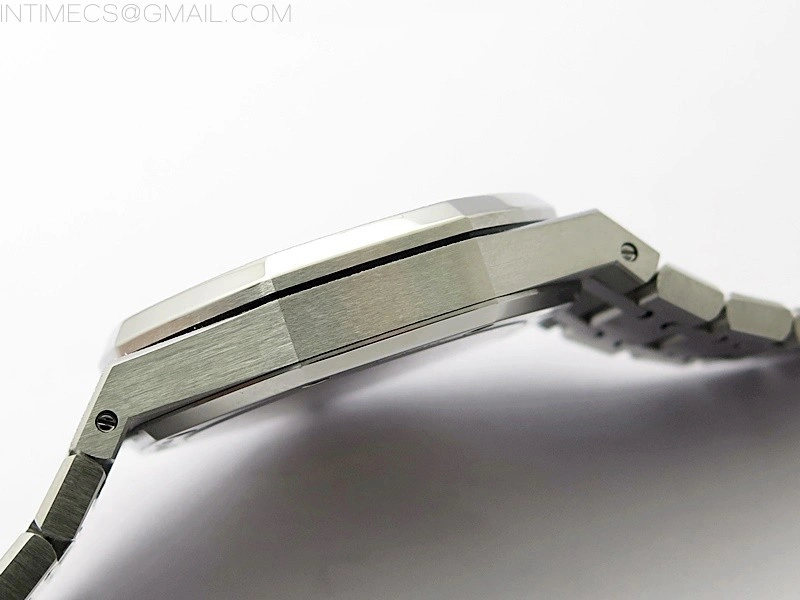 Royal Oak 41mm 15500 Frosted SS APSF 1:1 Best Edition Gray Textured Dial on Frosted SS Bracelet SA4302 Super Clone