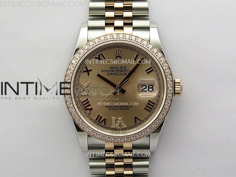DateJust 36MM 126281 SS RG APSF 1:1 Best Edition Rose Gold Dial Roman Markers on SS RG Jubilee Bracelet SA3235