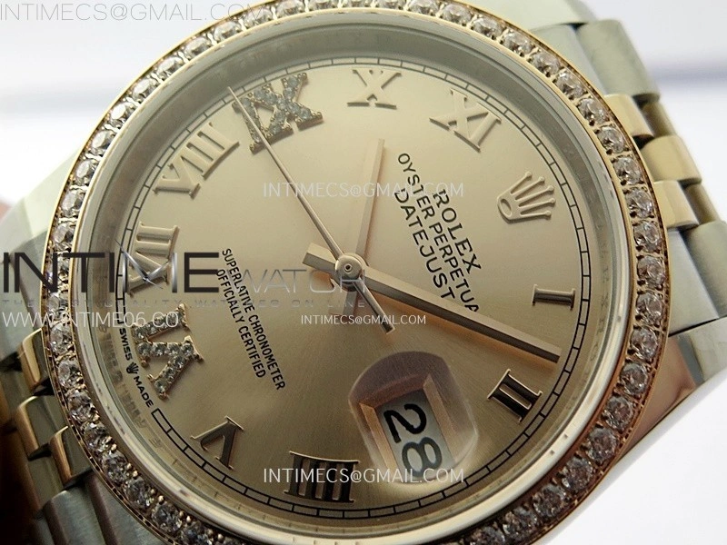 DateJust 36MM 126281 SS RG APSF 1:1 Best Edition Rose Gold Dial Roman Markers on SS RG Jubilee Bracelet SA3235