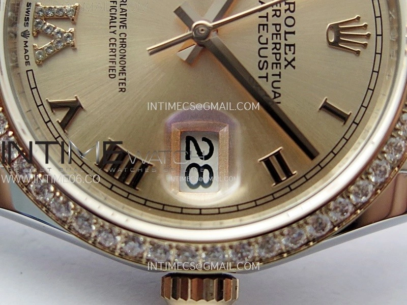 DateJust 36MM 126281 SS RG APSF 1:1 Best Edition Rose Gold Dial Roman Markers on SS RG Jubilee Bracelet SA3235