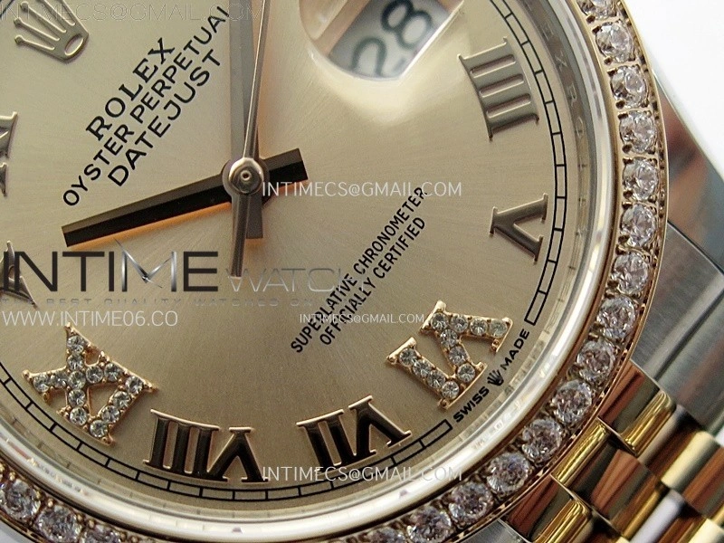 DateJust 36MM 126281 SS RG APSF 1:1 Best Edition Rose Gold Dial Roman Markers on SS RG Jubilee Bracelet SA3235