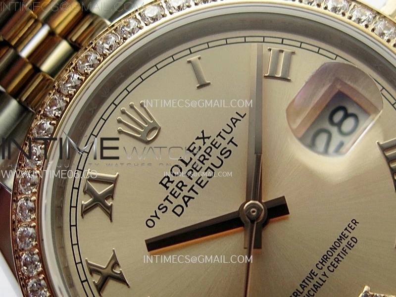 DateJust 36MM 126281 SS RG APSF 1:1 Best Edition Rose Gold Dial Roman Markers on SS RG Jubilee Bracelet SA3235
