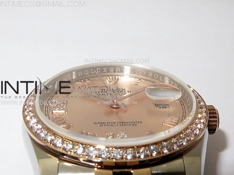 DateJust 36MM 126281 SS RG APSF 1:1 Best Edition Rose Gold Dial Roman Markers on SS RG Jubilee Bracelet SA3235