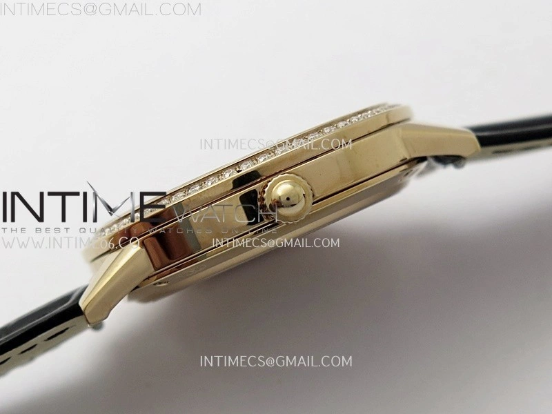Rendez-Vous Night and Day Diamond Bezel RG APSF 1:1 Best Edition White Textured Dial SS Bezel on Black Strap Super Clone A898