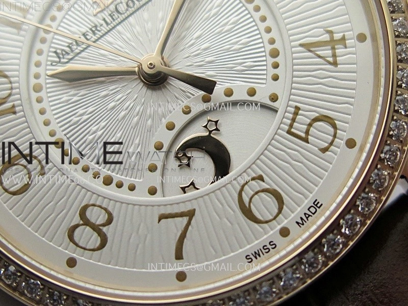 Rendez-Vous Night and Day Diamond Bezel RG APSF 1:1 Best Edition White Textured Dial SS Bezel on Brown Strap Super Clone A898