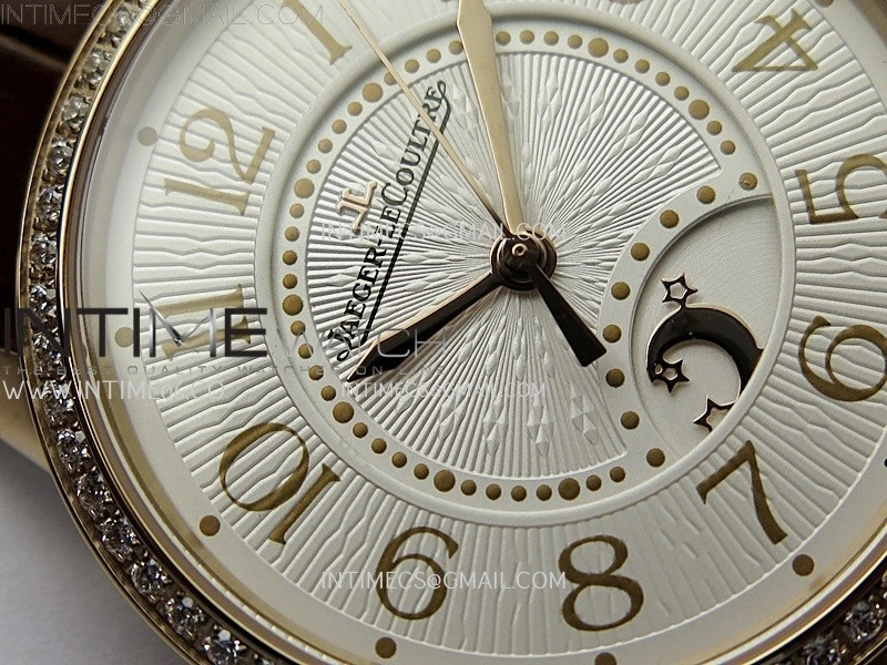 Rendez-Vous Night and Day Diamond Bezel RG APSF 1:1 Best Edition White Textured Dial SS Bezel on Brown Strap Super Clone A898