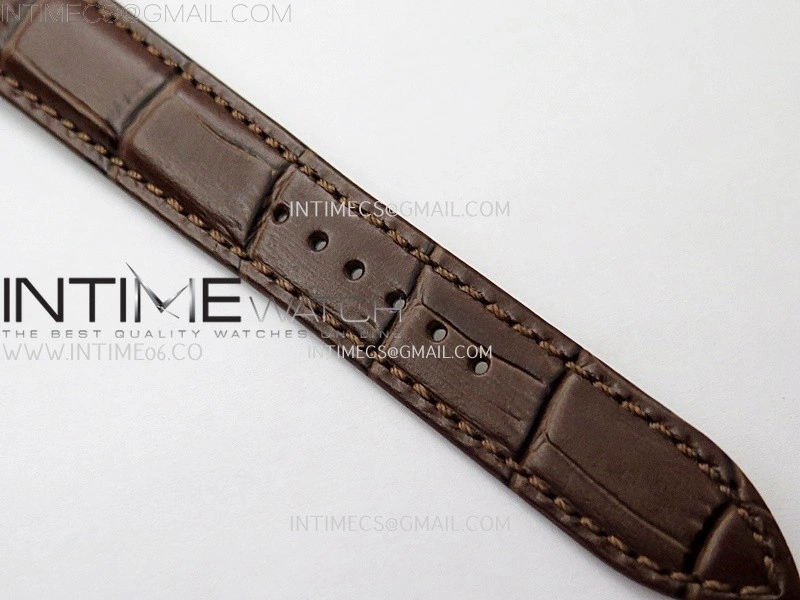 Rendez-Vous Night and Day Diamond Bezel RG APSF 1:1 Best Edition White Textured Dial SS Bezel on Brown Strap Super Clone A898