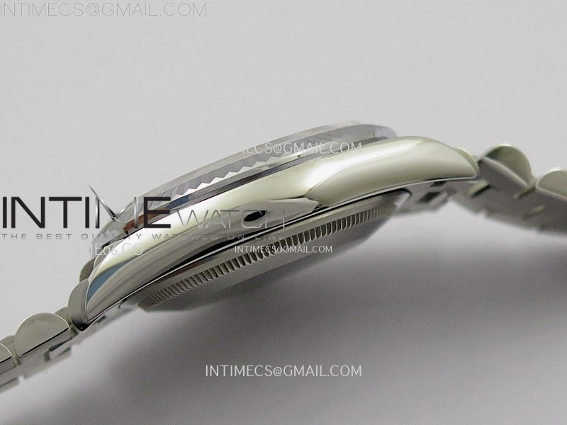 Day Date 36mm Gain Weight SS tungsten APSF 1:1 White Hematite Quartz Dial Diamond Markers on SS President Bracelet A3255