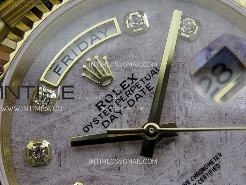 Day Date 36mm Gain Weight YG tungsten APSF 1:1 White Hematite Quartz Dial Diamond Markers on YG President Bracelet A3255