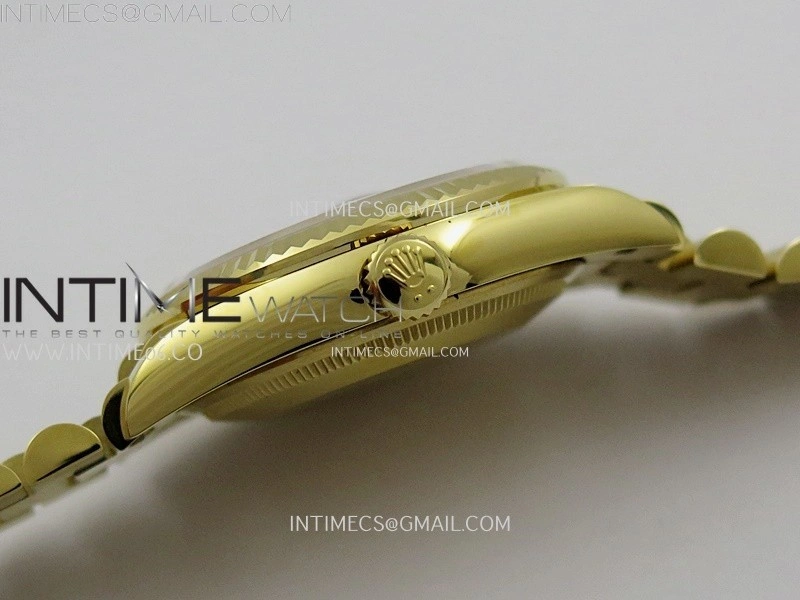 Day Date 36mm Gain Weight YG tungsten APSF 1:1 White Hematite Quartz Dial Diamond Markers on YG President Bracelet A3255
