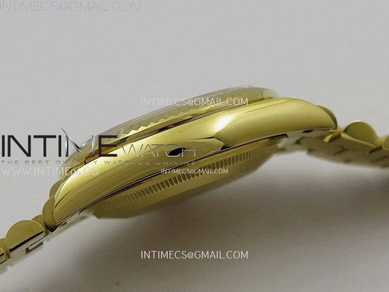 Day Date 36mm Gain Weight YG tungsten APSF 1:1 White Hematite Quartz Dial Diamond Markers on YG President Bracelet A3255