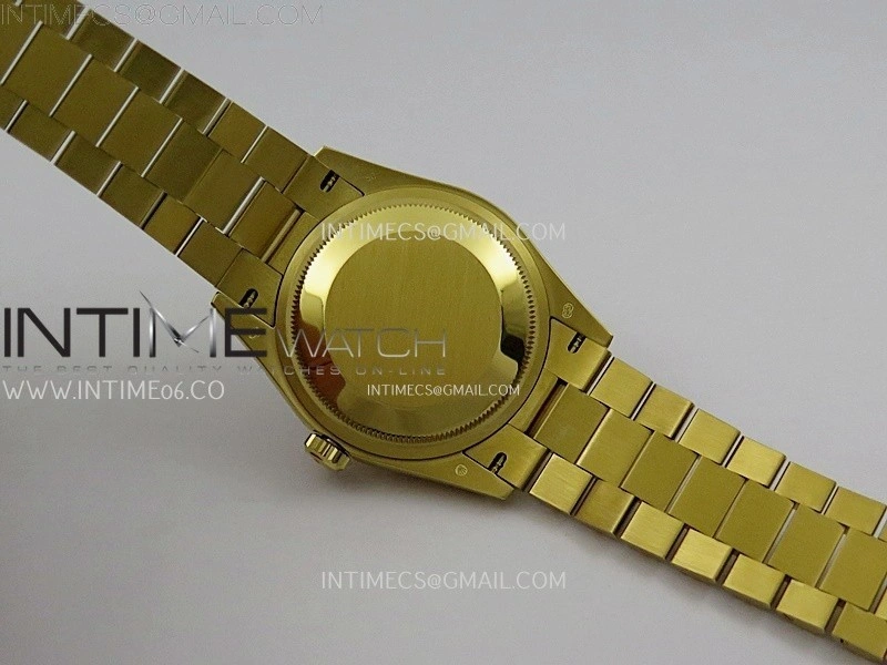 Day Date 36mm Gain Weight YG tungsten APSF 1:1 White Hematite Quartz Dial Diamond Markers on YG President Bracelet A3255