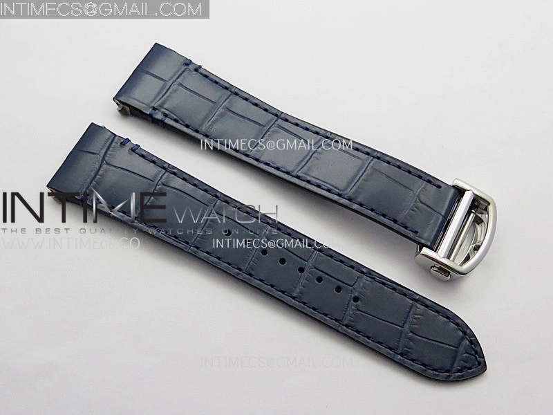 Santos Skeleton SS Blue PVD Bezel RICH 1:1 Skeleton Blue Dial On SS SmartLink Bracelet 9611MC Super Clone