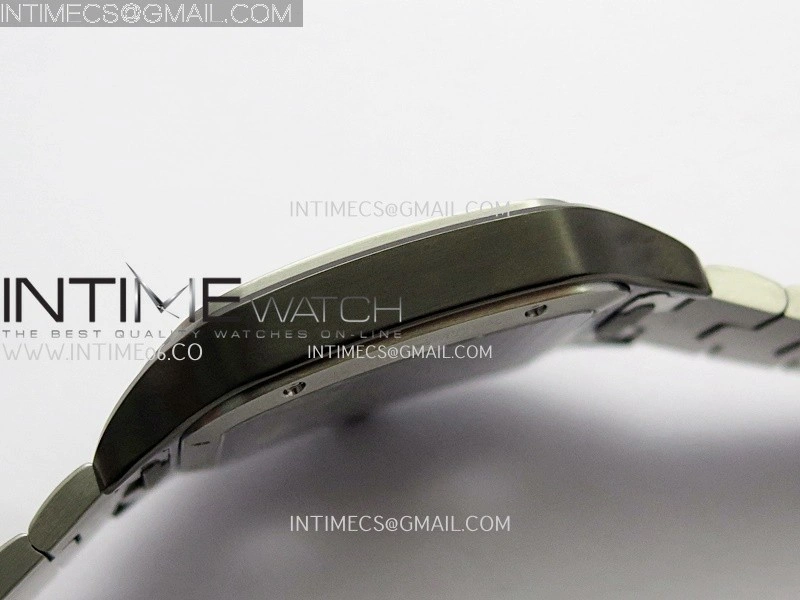 Santos Skeleton Black PVD Case RICH 1:1 Skeleton Black Dial On SS SmartLink Bracelet 9611MC Super Clone