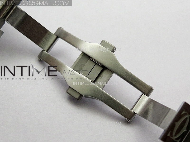 Santos Skeleton Black PVD Case RICH 1:1 Skeleton Black Dial On SS SmartLink Bracelet 9611MC Super Clone