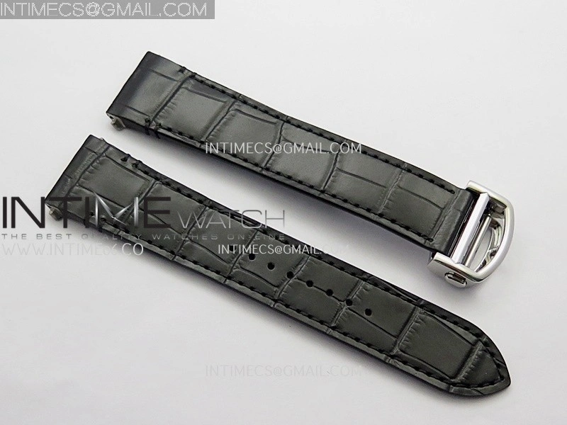 Santos Skeleton Black PVD Case RICH 1:1 Skeleton Black Dial On SS SmartLink Bracelet 9611MC Super Clone