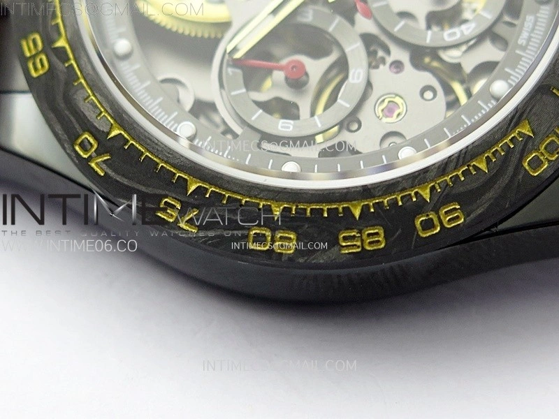 Daytona PVD Ceramic Bezel GETF Best Edition Skeleton Red Dial on Red Rubber Strap SA4130