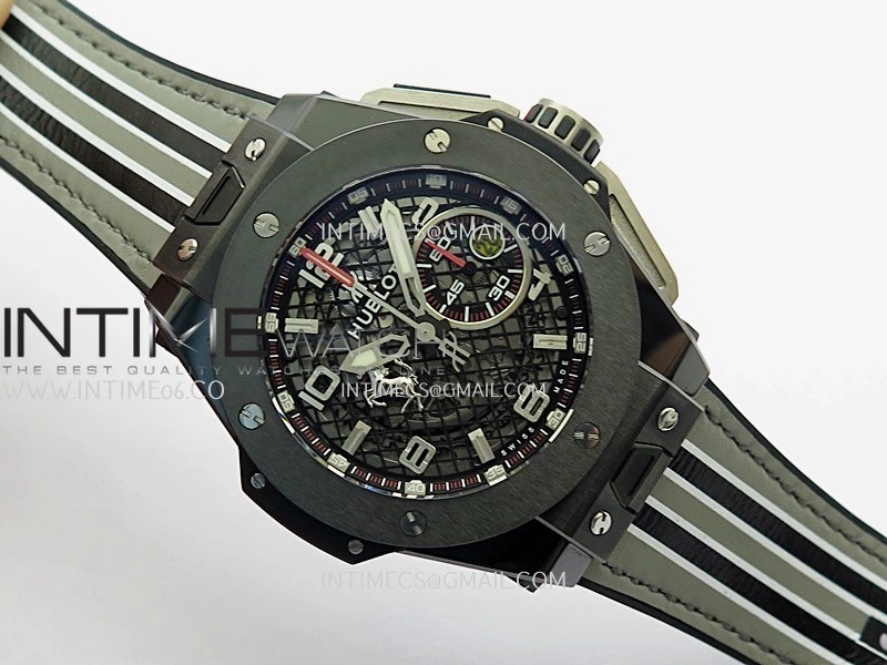 Hublot Big Bang Unico 44mm Carbon PVD HBBF 1:1 Best Edition Skeleton Dial Silver Marker On Colors Gummy Strap A1280