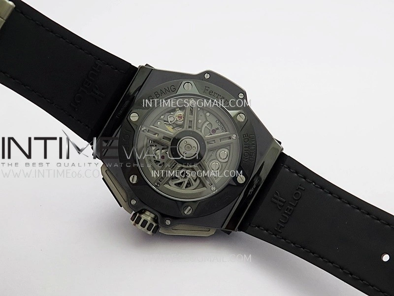 Hublot Big Bang Unico 44mm Carbon PVD HBBF 1:1 Best Edition Skeleton Dial Silver Marker On Colors Gummy Strap A1280