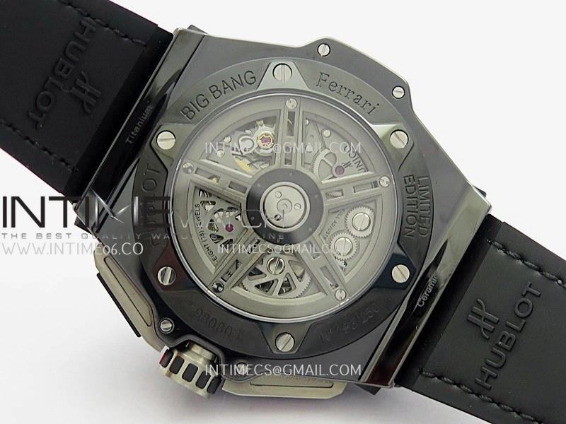 Hublot Big Bang Unico 44mm Carbon PVD HBBF 1:1 Best Edition Skeleton Dial Silver Marker On Colors Gummy Strap A1280
