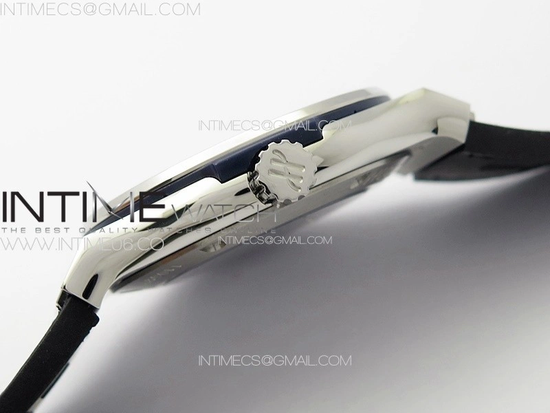 Classic Fusion 42mm SS Paved Diamonds Case And Bezel B50F Paved Diamonds Dial On Blue Gummy Strap A2892