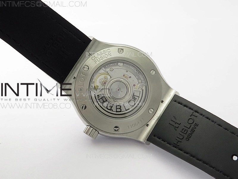 Classic Fusion 42mm SS Paved Diamonds Case And Bezel B50F Paved Diamonds Dial On Blue Gummy Strap A2892