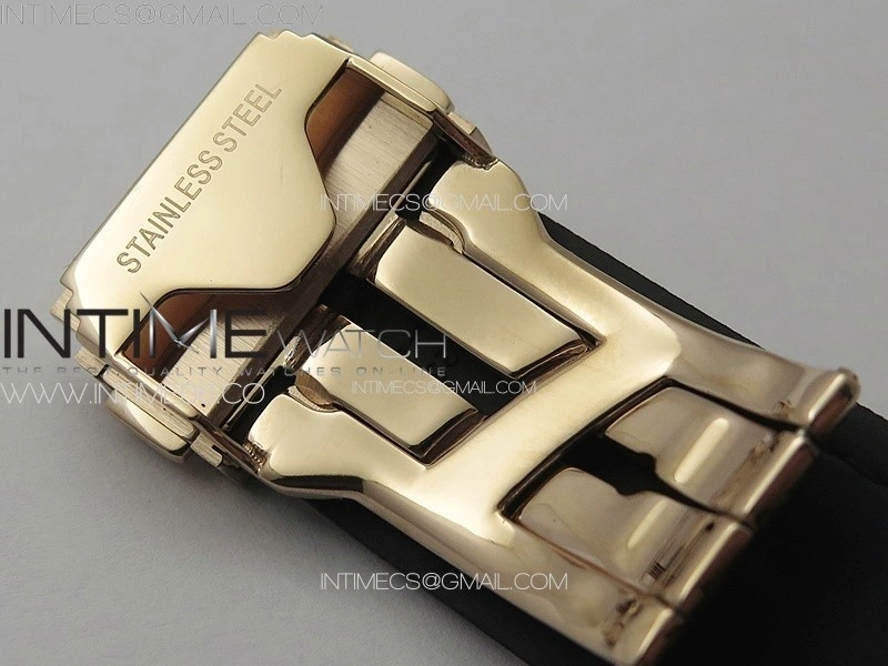 Classic Fusion 42mm RG Paved Diamonds Case And Bezel B50F Paved Diamonds Dial On Gray Gummy Strap A2892