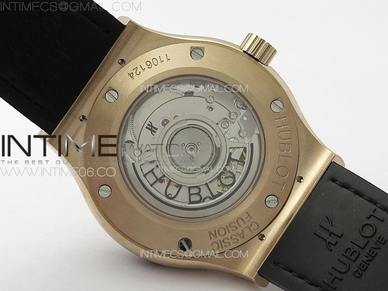 Classic Fusion 42mm RG Paved Diamonds Case And Bezel B50F Paved Diamonds Dial On Gray Gummy Strap A2892