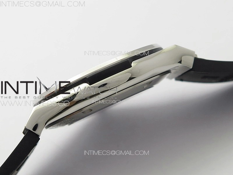 Classic Fusion 42mm SS Paved Diamonds Case And Bezel B50F Paved Diamonds Dial On Gray Gummy Strap A2892