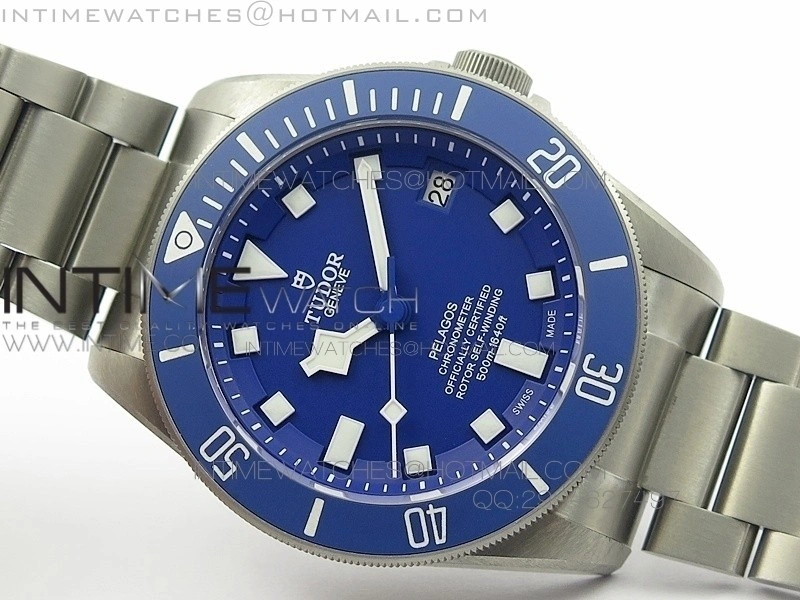 Pelagos Blue ZF 1:1 Best Edition Blue Dial on Titanium Bracelet A2824 V5