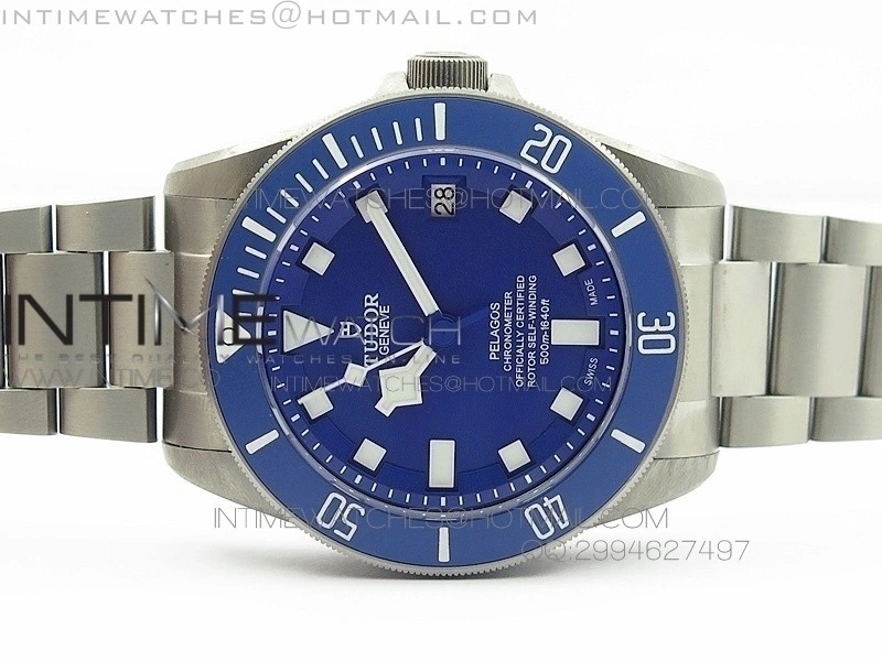 Pelagos Blue ZF 1:1 Best Edition Blue Dial on Titanium Bracelet A2824 V5