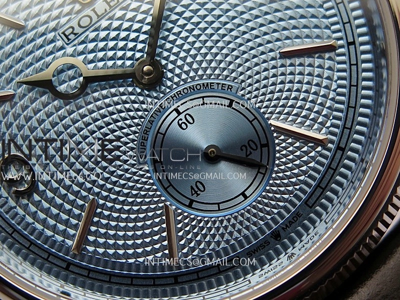 Perpetual 1908 52506 39mm SS 8+F Ice Blue Dial On Dark Brown Leather Strap A7140