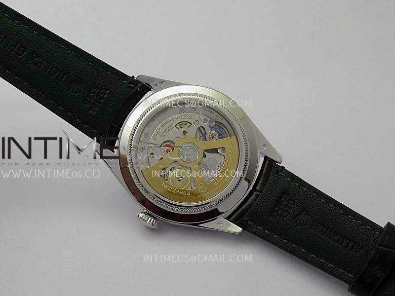 Perpetual 1908 52506 39mm SS 8+F Ice Blue Dial On Dark Brown Leather Strap A7140
