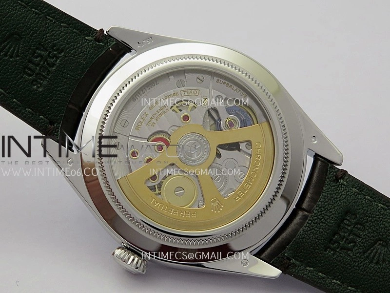Perpetual 1908 52506 39mm SS 8+F Ice Blue Dial On Dark Brown Leather Strap A7140