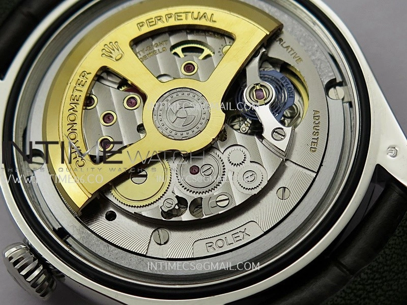 Perpetual 1908 52506 39mm SS 8+F Ice Blue Dial On Dark Brown Leather Strap A7140