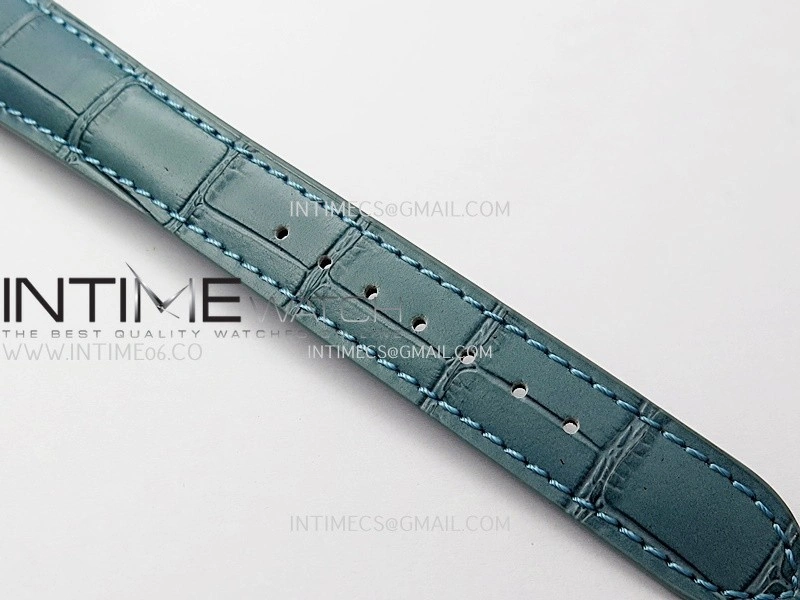Perpetual 1908 52506 39mm SS 8+F Ice Blue Dial On Light Blue Leather Strap A7140