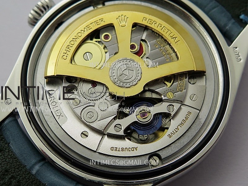 Perpetual 1908 52506 39mm SS 8+F Ice Blue Dial On Light Blue Leather Strap A7140