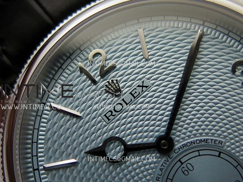 Perpetual 1908 52506 39mm SS ESF Ice Blue Dial On Black Leather Strap A7140