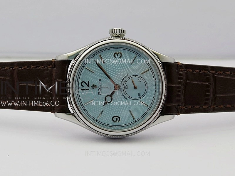Perpetual 1908 52506 39mm SS ESF Ice Blue Dial On Brown Leather Strap A7140