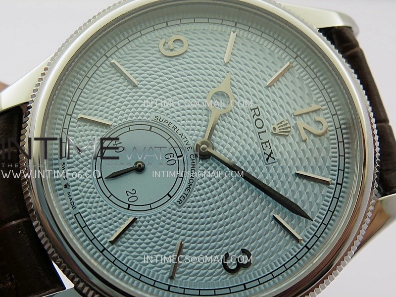 Perpetual 1908 52506 39mm SS ESF Ice Blue Dial On Brown Leather Strap A7140